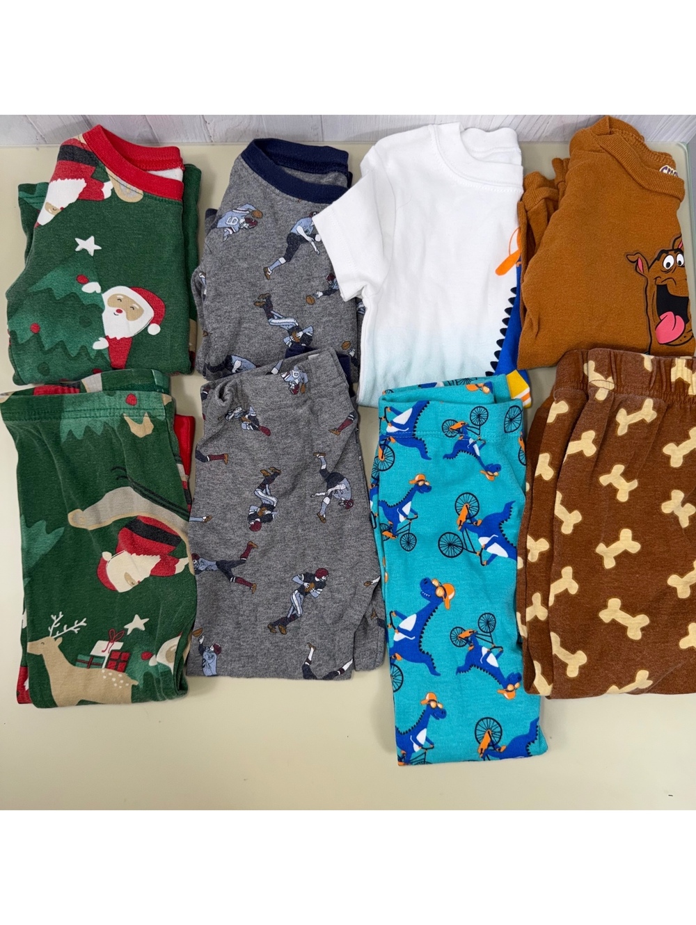 3T Boys Pajama Lot Carter’s Scooby Doo Christmas Dino